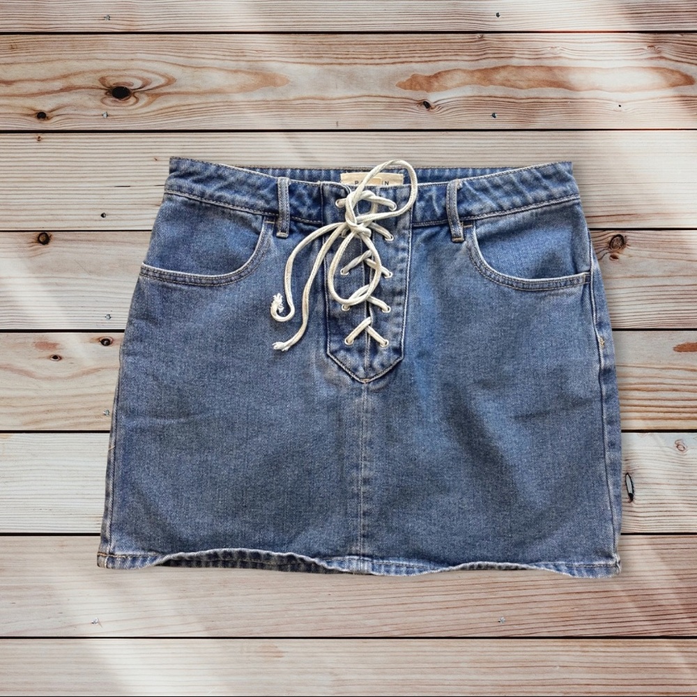 - Denim Tie Mini Skirt 🌷 27